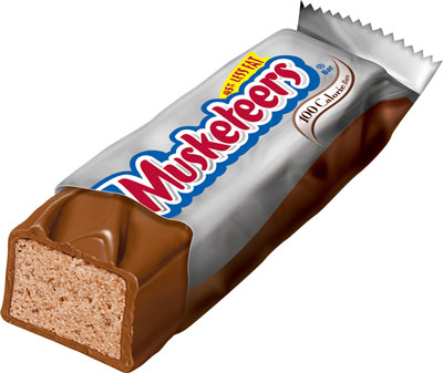 Halloween Fun Fact: When the treat was introduced in the 1930s, a 3 Musketeers consisted of separate chocolate, vanilla, and strawberry pieces, hence the name.