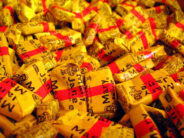 Halloween Fun Fact: Mary Janes were first manufactured in 1914 by the Charles N. Miller Company. The candy was named after the owner's aunt.